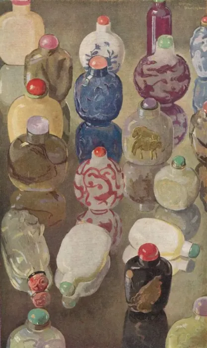 Framed Print : Chinese Snuff Bottles, c1923. Artist: George Sheringham Framed Print : Chinese Snuff Bottles, c1923. Artist: George Sheringham