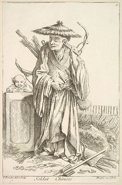 Chinese Soldier, 1738-45. Creator: Francois Boucher