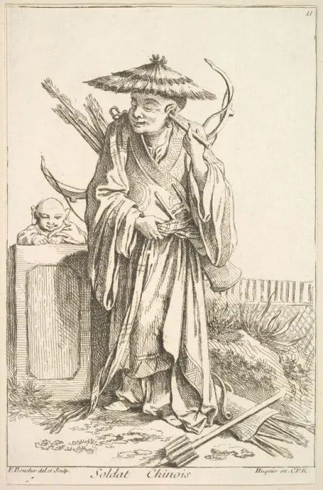 Framed Print : Chinese Soldier, 1738-45. Creator: Francois Boucher Framed Print : Chinese Soldier, 1738-45. Creator: Francois Boucher