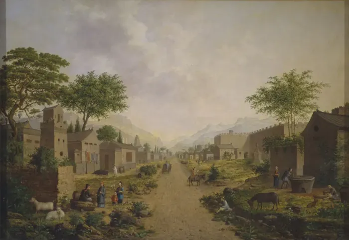 Framed Print : A Chinese town, 1864 Framed Print : A Chinese town, 1864