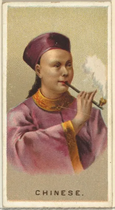 Framed Print : Chinese, from Worlds Smokers series (N33) for Allen & Ginter Cigarettes, 1888 Framed Print : Chinese, from Worlds Smokers series (N33) for Allen & Ginter Cigarettes, 1888