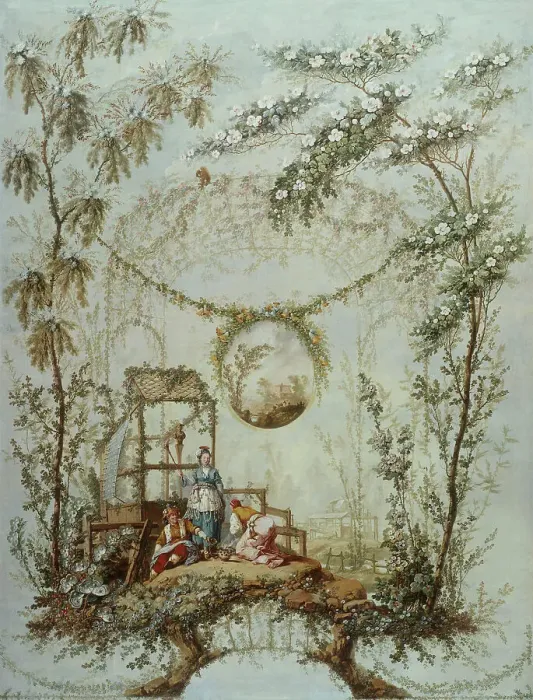 Framed Print : Chinoiserie, between 1765 and 1767. Creator: Jean-Baptiste Pillement Framed Print : Chinoiserie, between 1765 and 1767. Creator: Jean-Baptiste Pillement