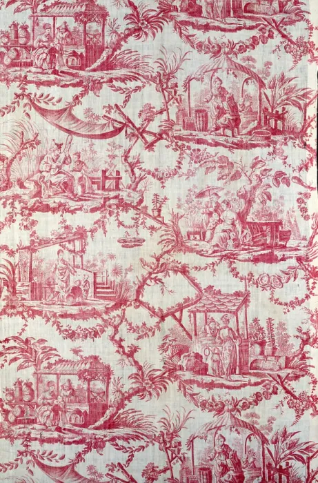 Framed Print : Chinoiseries (Furnishing Fabric), France, c. 1780. Creator: Christophe-Philippe Oberkampf Framed Print : Chinoiseries (Furnishing Fabric), France, c. 1780. Creator: Christophe-Philippe Oberkampf