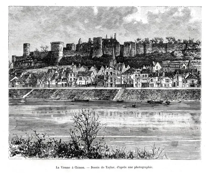 Framed Print : Chinon and the Vienne river, France, 19th century. Artist: Taylor Framed Print : Chinon and the Vienne river, France, 19th century. Artist: Taylor