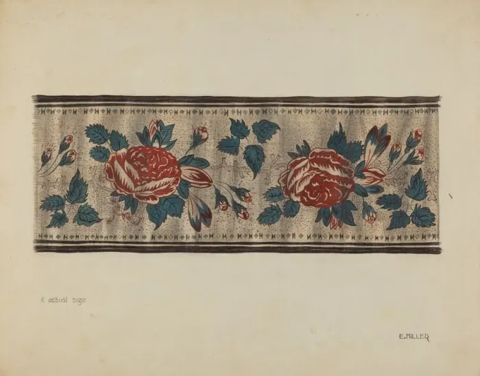 Framed Print : Chintz Border, c. 1937. Creator: Edith Miller Framed Print : Chintz Border, c. 1937. Creator: Edith Miller