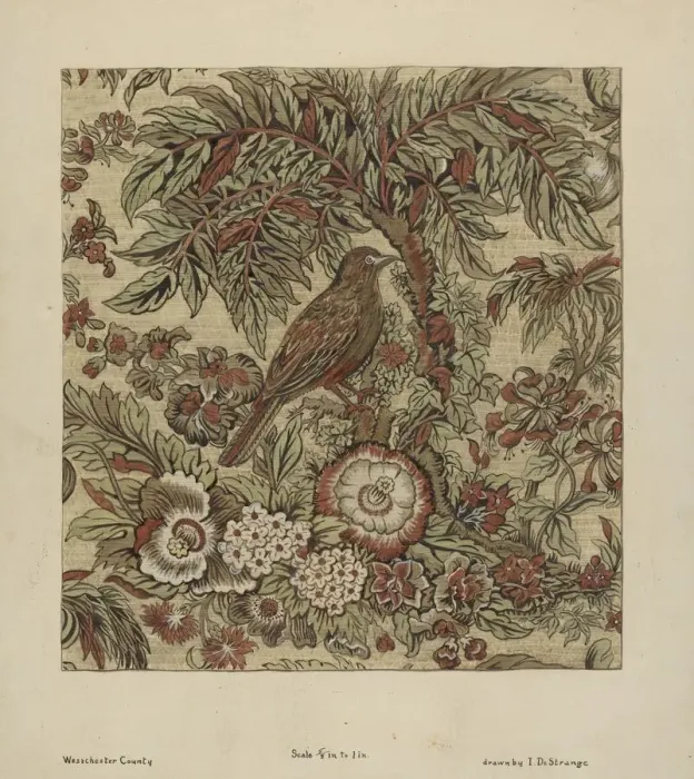 Framed Print : Chintz, c. 1936. Creator: Isabelle De Strange Framed Print : Chintz, c. 1936. Creator: Isabelle De Strange