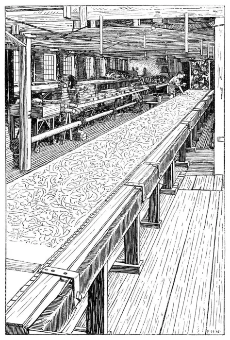 Framed Print : The Chintz Printing Room, Merton Abbey Mills, London, 1899 Framed Print : The Chintz Printing Room, Merton Abbey Mills, London, 1899