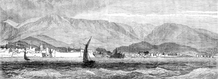 Framed Print : Chios, where the Great Earthquake took place on Sunday, April 3, 1881. Creator: Unknown Framed Print : Chios, where the Great Earthquake took place on Sunday, April 3, 1881. Creator: Unknown