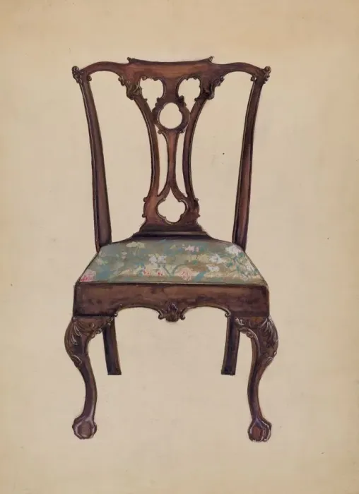 Framed Print : Chippendale Side Chair, 1935 / 1942. Creator: John Garay Framed Print : Chippendale Side Chair, 1935 / 1942. Creator: John Garay