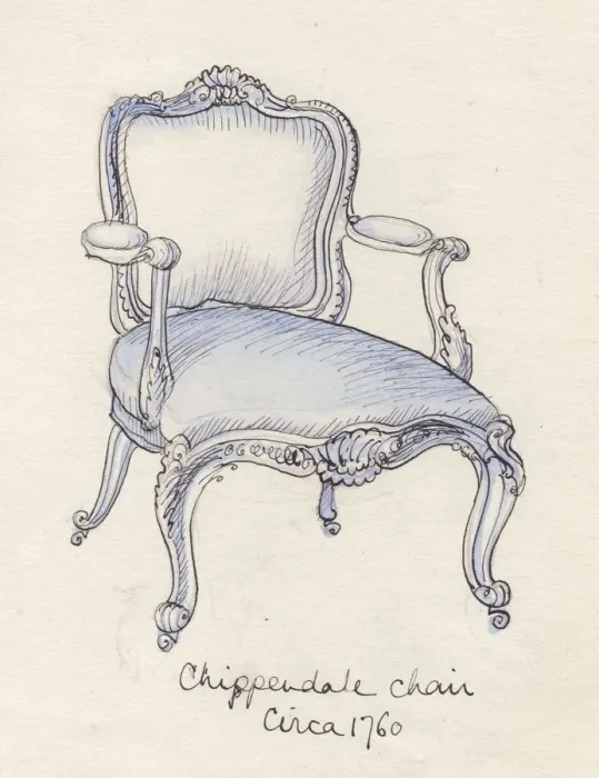 Framed Print : Chippendale chair, c1950. Creator: Shirley Markham Framed Print : Chippendale chair, c1950. Creator: Shirley Markham