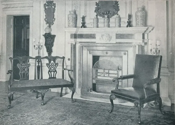 Framed Print : Chippendale Settee and Chair, 1910. Artists: Thomas Chippendale, Unknown Framed Print : Chippendale Settee and Chair, 1910. Artists: Thomas Chippendale, Unknown