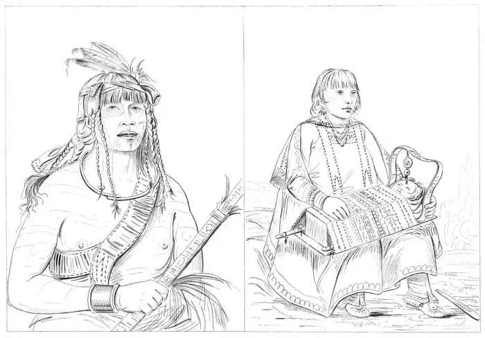 Framed Print : Chippewas, 1841. Artist: Myers and Co Framed Print : Chippewas, 1841. Artist: Myers and Co