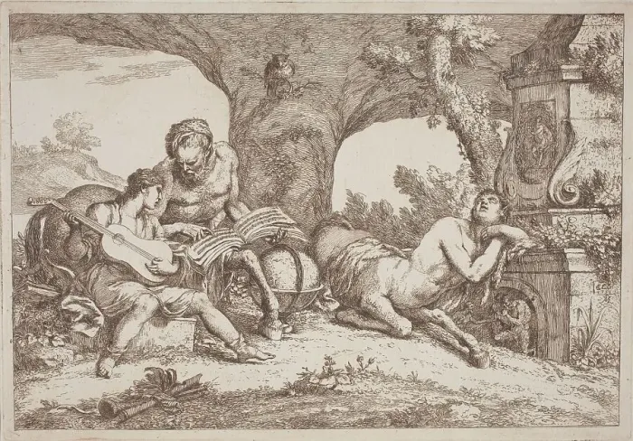 Framed Print : Chiron Teaches Music to Achilles, 1758 / 1759. Creator: Gaetano Gherardo Zompini Framed Print : Chiron Teaches Music to Achilles, 1758 / 1759. Creator: Gaetano Gherardo Zompini