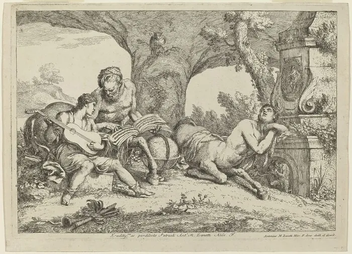 Framed Print : Chiron Teaching Music to Achilles, 1758. Creator: Gaetano Gherardo Zompini Framed Print : Chiron Teaching Music to Achilles, 1758. Creator: Gaetano Gherardo Zompini