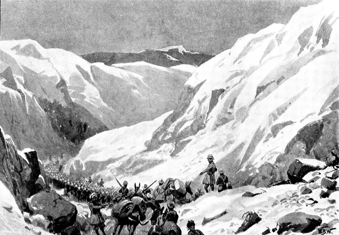 Framed Print : The Chitral Expedition: with General Gatacre and the Buffs on the march, 1895. Creator: Unknown Framed Print : The Chitral Expedition: with General Gatacre and the Buffs on the march, 1895. Creator: Unknown
