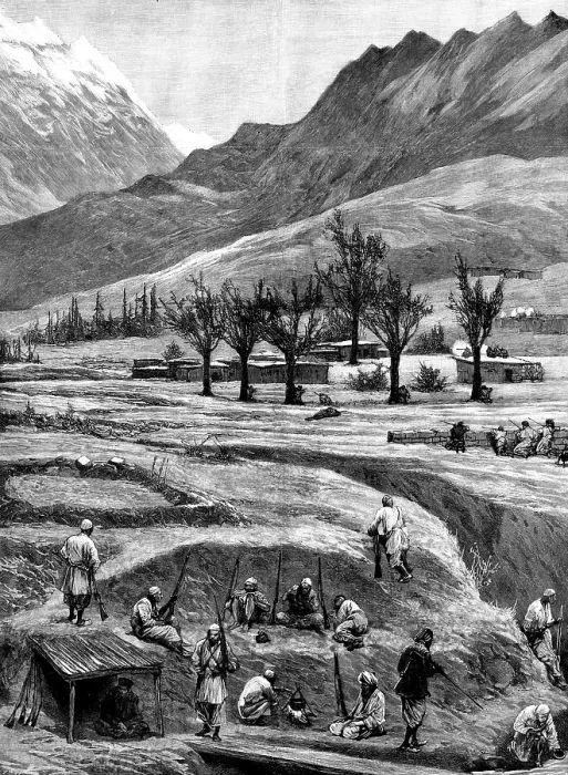 Framed Print : The Chitral Expedition: the Siege of Reshun, 1895. Creator: P Naumann Framed Print : The Chitral Expedition: the Siege of Reshun, 1895. Creator: P Naumann