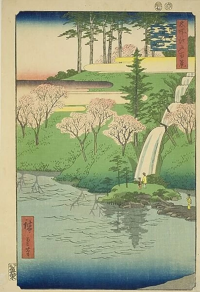 Chiyogaike Pond, Meguro (Meguro Chiyogaike), from the series 'One Hundred Famous... 1856. Creator: Ando Hiroshige. Chiyogaike Pond, Meguro (Meguro Chiyogaike), from the series 'One Hundred Famous... 1856. Creator: Ando Hiroshige