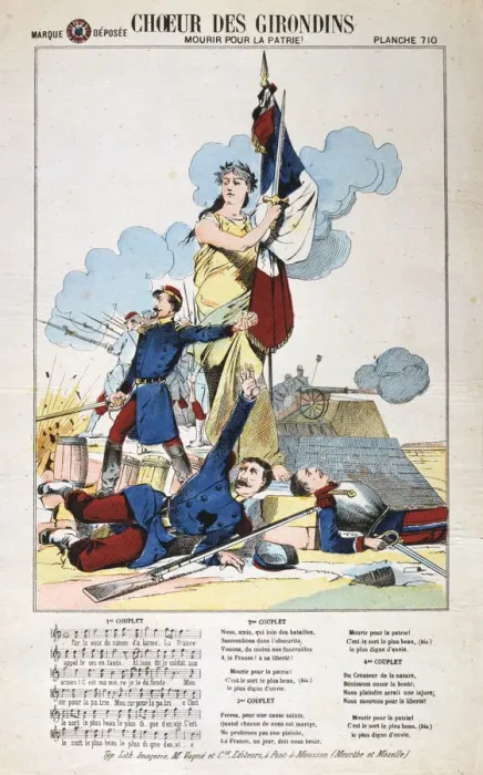 Framed Print : Choeur des Girondins, song sheet, Franco-Prussian war, 1870-1871