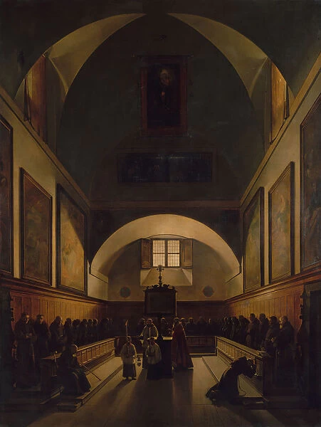 The Choir of the Capuchin Church in Rome, 1814-15. Creator: Francois-Marius Granet