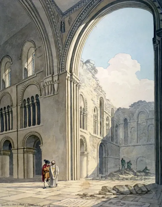 Framed Print : Choir of the Church of St Bartholomew-the-Great during repairs, Smithfield, City of London, 1815 Framed Print : Choir of the Church of St Bartholomew-the-Great during repairs, Smithfield, City of London, 1815
