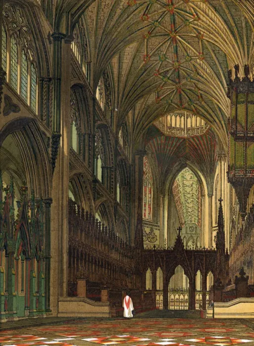 Framed Print : Choir of Ely Cathedral, Cambridgeshire, 19th century