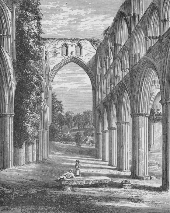 Framed Print : Choir, looking North, Rievaulx Abbey, c1880, (1897). Artist: Alexander Francis Lydon