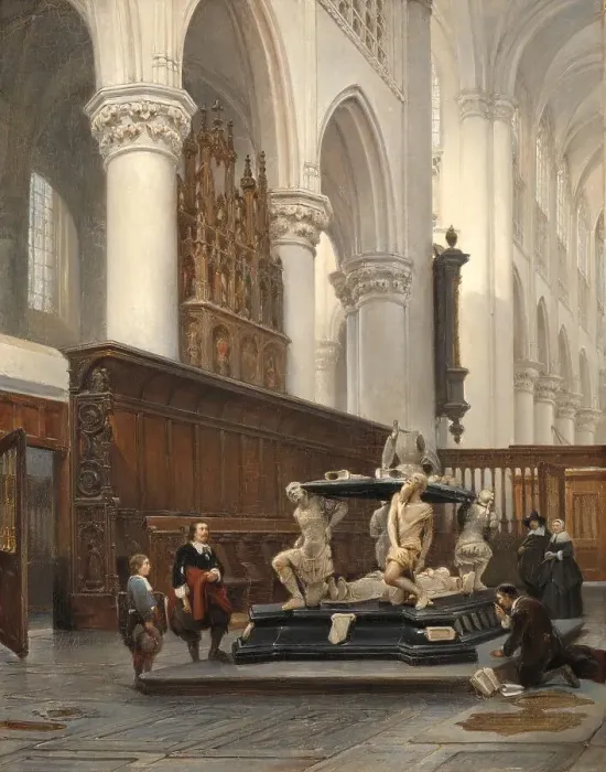 Framed Print : The Choir of the O.L.-Vrouwekerk in Breda with the Tomb of Engelbert II of Nassau, 1843. Creator: Johannes Bosboom Framed Print : The Choir of the O.L.-Vrouwekerk in Breda with the Tomb of Engelbert II of Nassau, 1843. Creator: Johannes Bosboom