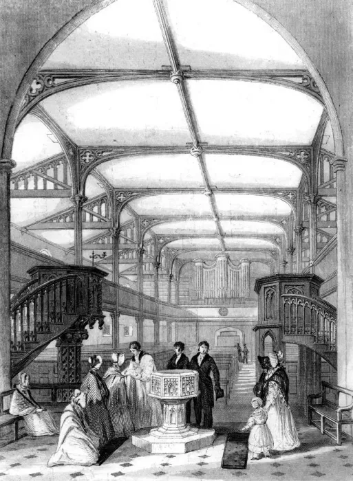 Framed Print : Choir of St Martins Church, Dorking, Surrey, 19th century. Artist: MJ Starling Framed Print : Choir of St Martins Church, Dorking, Surrey, 19th century. Artist: MJ Starling