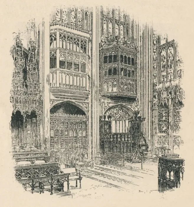 Framed Print : Choir Stalls and Royal Closet, St. Georges Chapel, 1895 Framed Print : Choir Stalls and Royal Closet, St. Georges Chapel, 1895