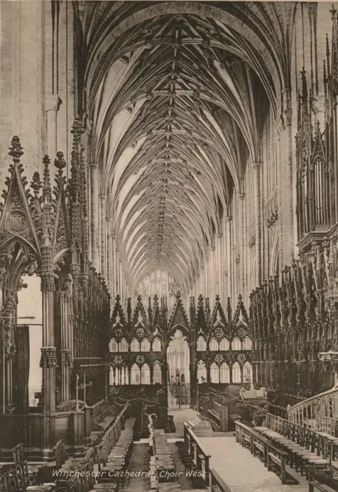 Framed Print : Choir of Winchester Cathedral, Hampshire, early 20th century(?) Framed Print : Choir of Winchester Cathedral, Hampshire, early 20th century(?)
