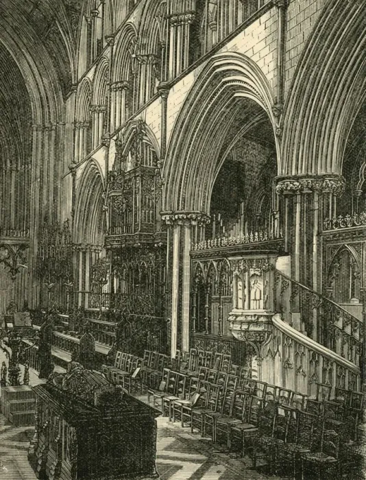 Framed Print : The Choir of Worcester Cathedral, 1898. Creator: Unknown Framed Print : The Choir of Worcester Cathedral, 1898. Creator: Unknown