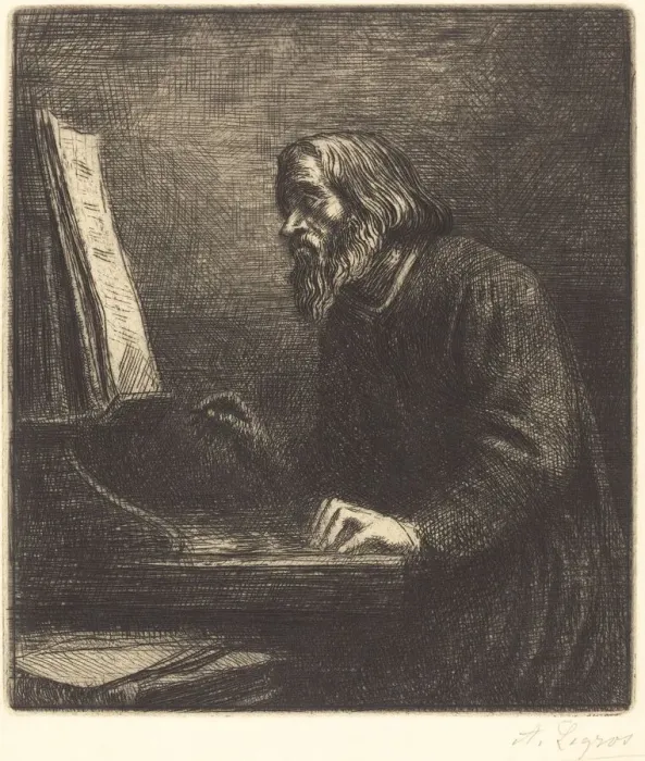 Framed Print : Choirmaster (Le maitre de chapelle). Creator: Alphonse Legros Framed Print : Choirmaster (Le maitre de chapelle). Creator: Alphonse Legros