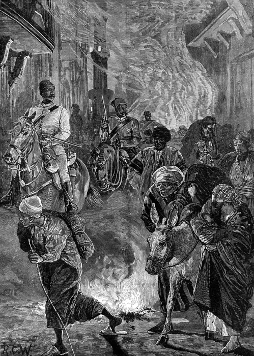 Framed Print : The Cholera in Cairo: the people leaving Boulak, 1883. Creator: Unknown Framed Print : The Cholera in Cairo: the people leaving Boulak, 1883. Creator: Unknown
