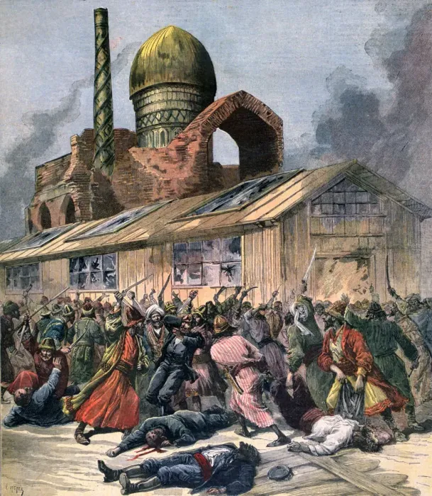 Framed Print : Cholera in Russia, the troubles in Astrakhan, 1892. Artist: Henri Meyer Framed Print : Cholera in Russia, the troubles in Astrakhan, 1892. Artist: Henri Meyer