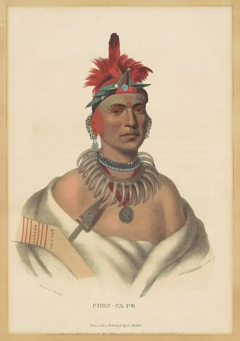 Framed Print : Chon-Ca-Pe, 1837. Creator: Albert Newsam Framed Print : Chon-Ca-Pe, 1837. Creator: Albert Newsam
