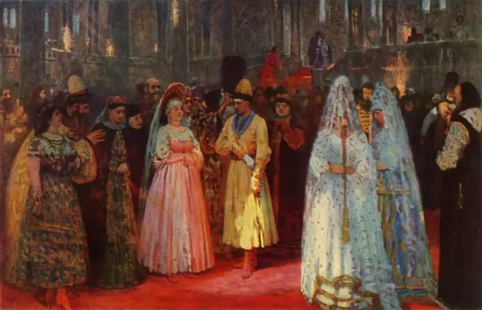 Framed Print : Choosing the Tsars Bride, 1884, (1965). Creator: Il ya Repin Framed Print : Choosing the Tsars Bride, 1884, (1965). Creator: Il ya Repin