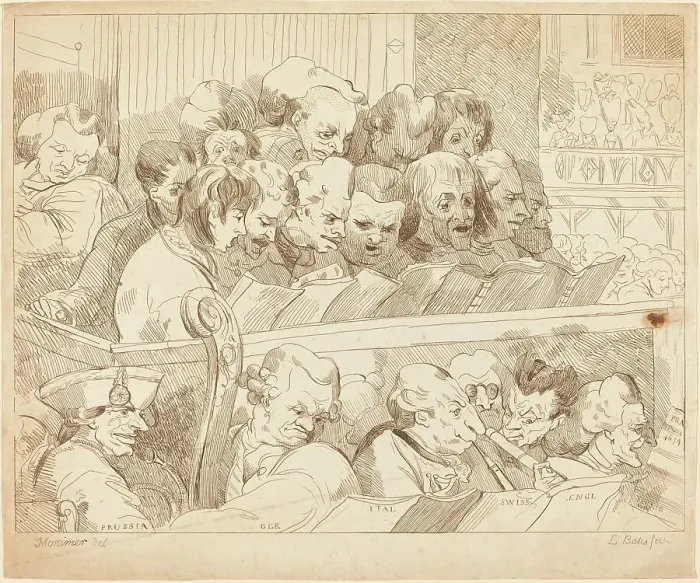 Framed Print : A Choral Band, c. 1784. Creator: Lydia Bates