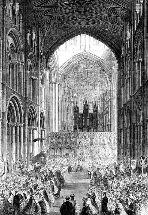 Framed Print : The Choral Festival in Peterborough Cathedral, 1862. Creator: Mason Jackson Framed Print : The Choral Festival in Peterborough Cathedral, 1862. Creator: Mason Jackson
