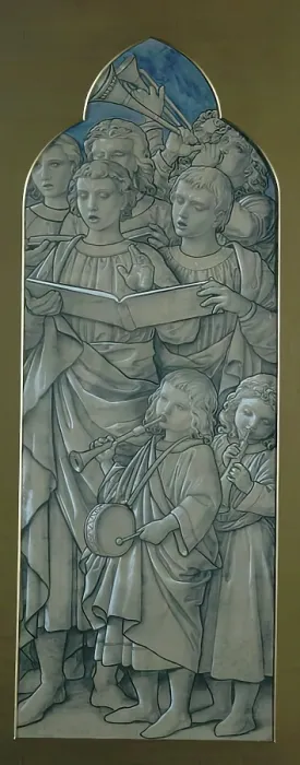 Framed Print : The Choristers - Design For A Stained Glass Window In Ely Cathedral, c1856. Creator: William Dyce Framed Print : The Choristers - Design For A Stained Glass Window In Ely Cathedral, c1856. Creator: William Dyce