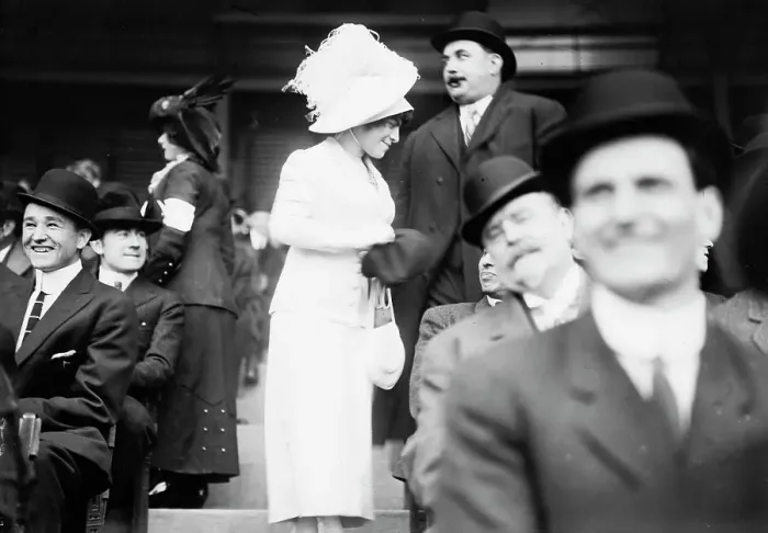 Framed Print : Chorus girl at TITANIC benefit, 1912. Creator: Bain News Service Framed Print : Chorus girl at TITANIC benefit, 1912. Creator: Bain News Service