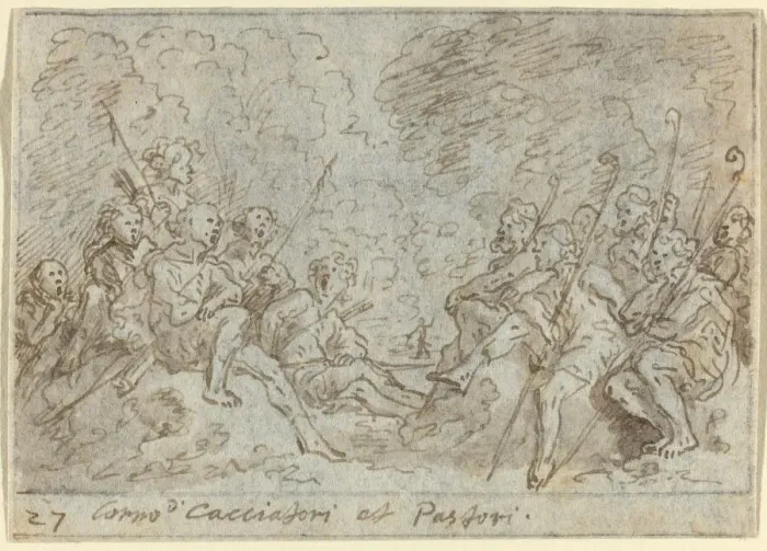 Framed Print : Chorus of Hunters and Shepherds, 1640. Creator: Johann Wilhelm Baur Framed Print : Chorus of Hunters and Shepherds, 1640. Creator: Johann Wilhelm Baur