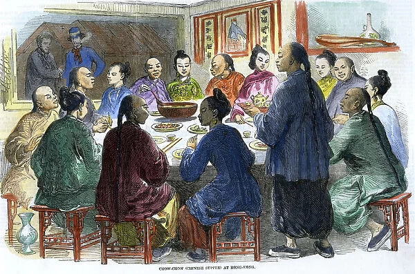 Chow-chow (Chinese supper) at Hong Kong, c1875