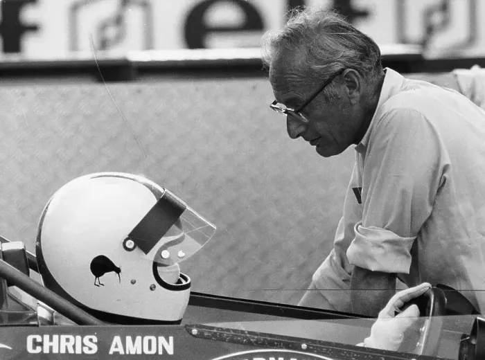 Framed Print : Chris Amon (on the left) and David Yorke, 1970s Framed Print : Chris Amon (on the left) and David Yorke, 1970s