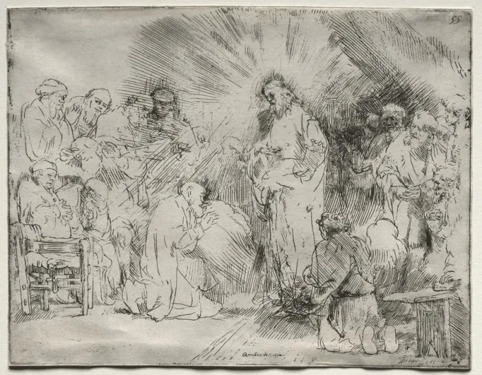 Framed Print : Christ Appearing to the Apostles, 1656. Creator: Rembrandt van Rijn (Dutch, 1606-1669) Framed Print : Christ Appearing to the Apostles, 1656. Creator: Rembrandt van Rijn (Dutch, 1606-1669)