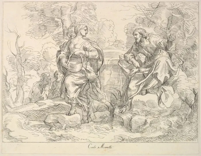 Framed Print : Christ appearing to Mary Magdalen(?), 1740-1802. Creator: Giuseppe Canale Framed Print : Christ appearing to Mary Magdalen(?), 1740-1802. Creator: Giuseppe Canale