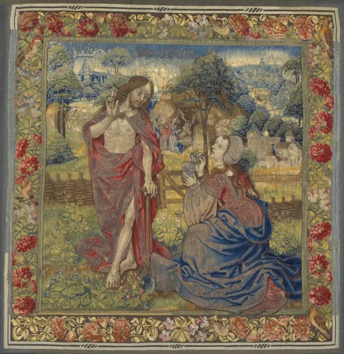Framed Print : Christ Appearing to Mary Magdalene ('Noli Me Tangere'), Southern Netherlands Framed Print : Christ Appearing to Mary Magdalene ('Noli Me Tangere'), Southern Netherlands
