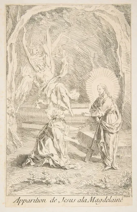 Framed Print : Christ appearing to Mary Magdelen. n. d. Creators: Claude Gillot, Jacques Gabriel Huquier Framed Print : Christ appearing to Mary Magdelen. n. d. Creators: Claude Gillot, Jacques Gabriel Huquier