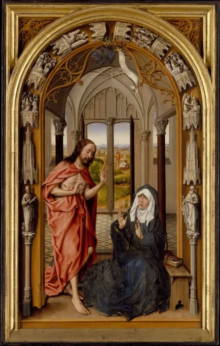 Framed Print : Christ Appearing to His Mother, ca. 1496. Creator: Juan de Flandes, the Elder Framed Print : Christ Appearing to His Mother, ca. 1496. Creator: Juan de Flandes, the Elder