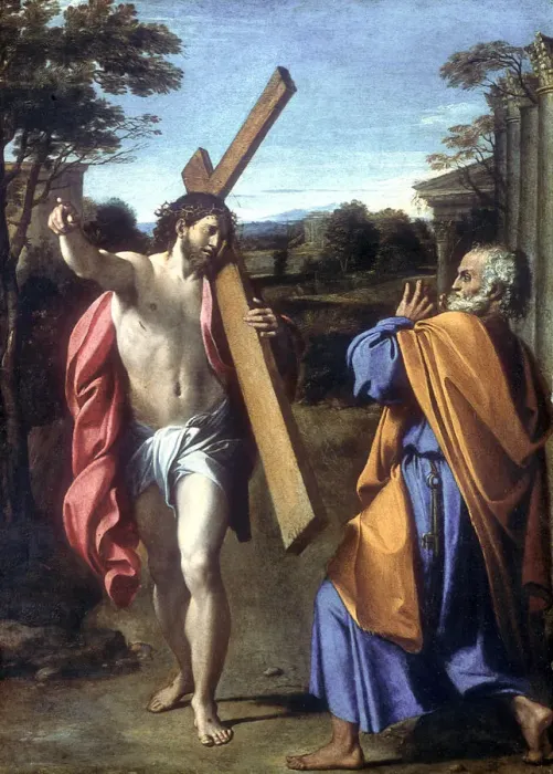 Framed Print : Christ Appearing to Saint Peter on the Appian Way, 1601-1602. Artist: Annibale Carracci Framed Print : Christ Appearing to Saint Peter on the Appian Way, 1601-1602. Artist: Annibale Carracci