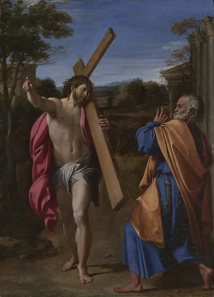 Christ appearing to Saint Peter on the Appian Way (Domine, Quo Vadis?), ca 1602. Artist: Carracci, Annibale (1560-1609)
